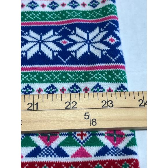 Lands End Women's Holiday Pajama Flannel Top Green Sleep Shirt Fair Isle XL/18 - Picture 11 of 12